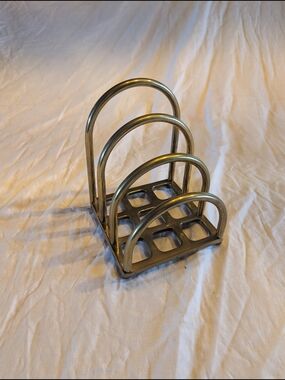 2/30$ Brass Tone Metal Letter/ Napkin Holder
